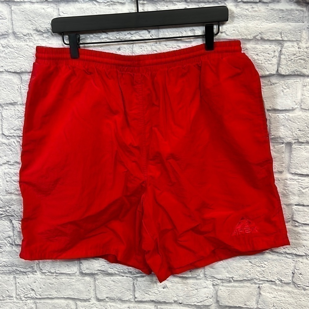 APEX Men's Red Swim Shorts Size L Polyester with Polyester Mesh line